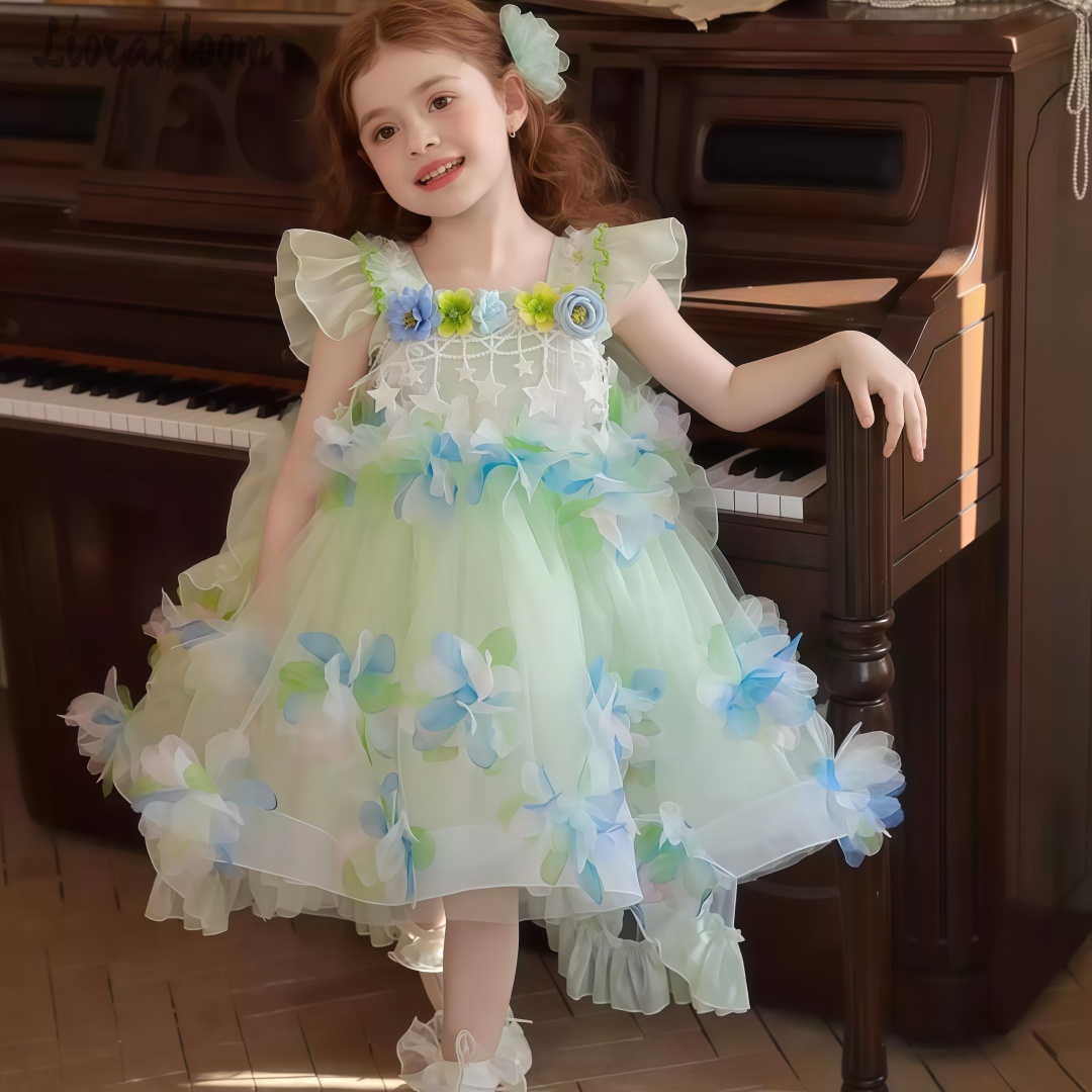 Formal Attire Woman - Girls' Teal Ethereal Formal Gown Flower