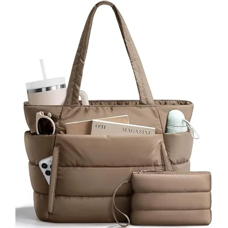 Shoulder Bag Structured - Large Capacity Padded Handbag for Women