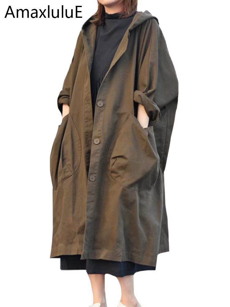 Trench Coat Formal - Amax luluE 2024 Autumn Womens Fashion