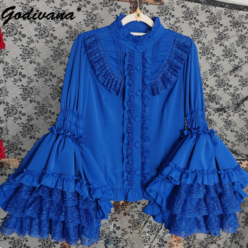 Women'S Gothic Formal Wear - Original Lolita Chiffon Blouses Women's Flared