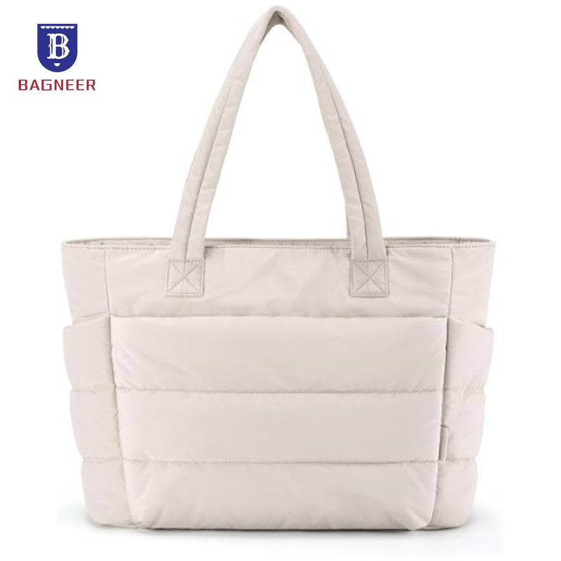 Shoulder Bag Structured - Women's Puffer Tote Bag Cotton Padded