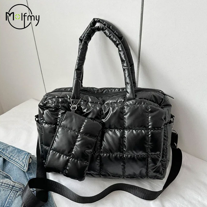 Shoulder Bag Structured - 2pcs Luxury Space Bag Padded Cotton