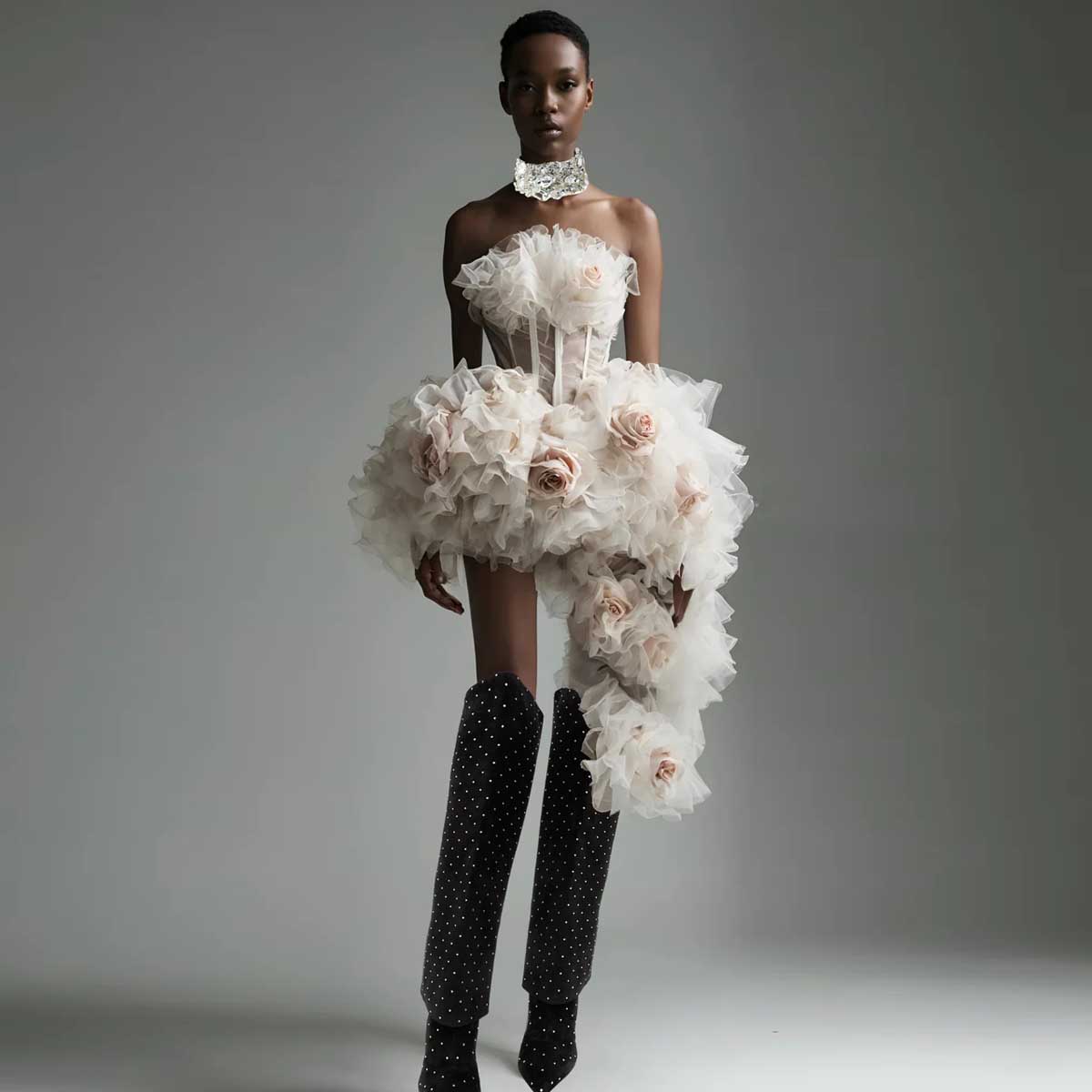 Women'S Gothic Formal Wear - Gothic Asymmetrical Floral Short Party Dresses