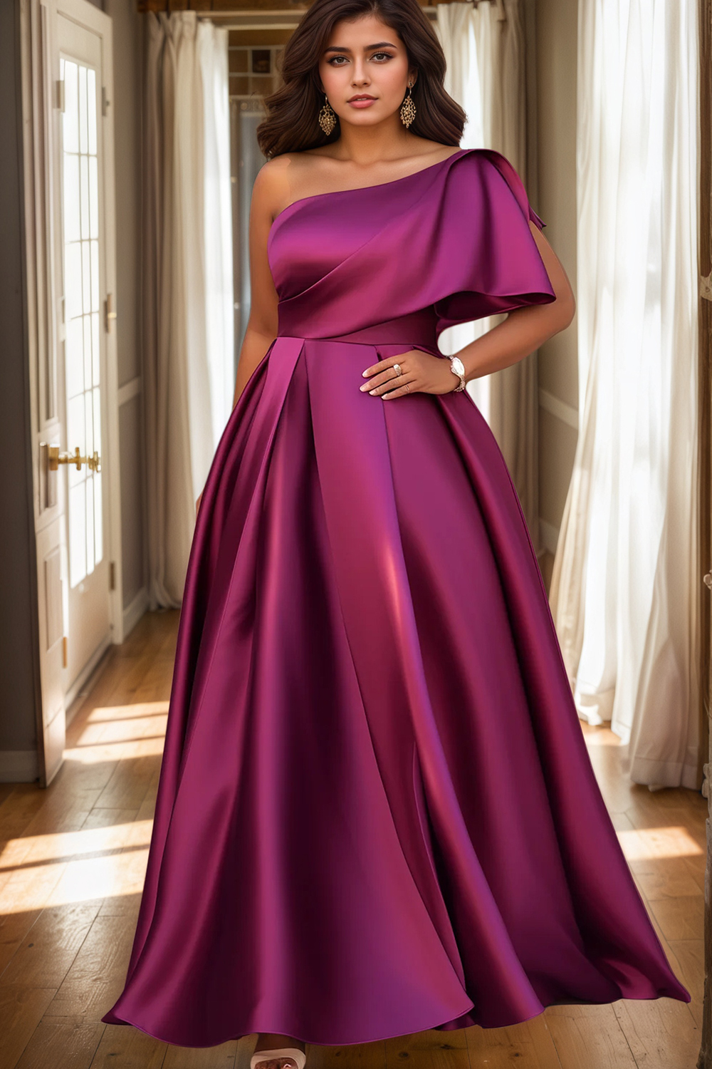 Women Formal Wear Dress - Women's Plus Size Evening Dress One