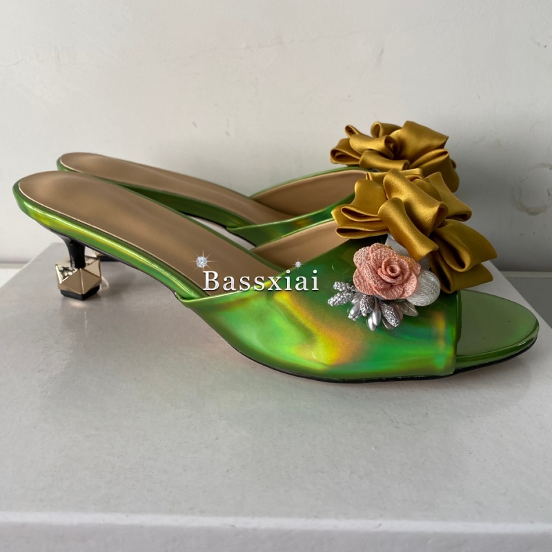 Crystal Decor Handmade Flower  – Kitten Heel Women Bewertung und Preis