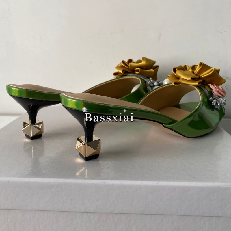 Crystal Decor Handmade Flower  – Kitten Heel Women Bewertung und Preis