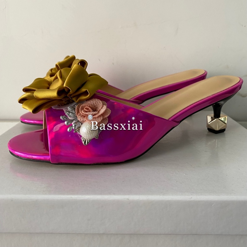 Crystal Decor Handmade Flower  – Kitten Heel Women Bewertung und Preis