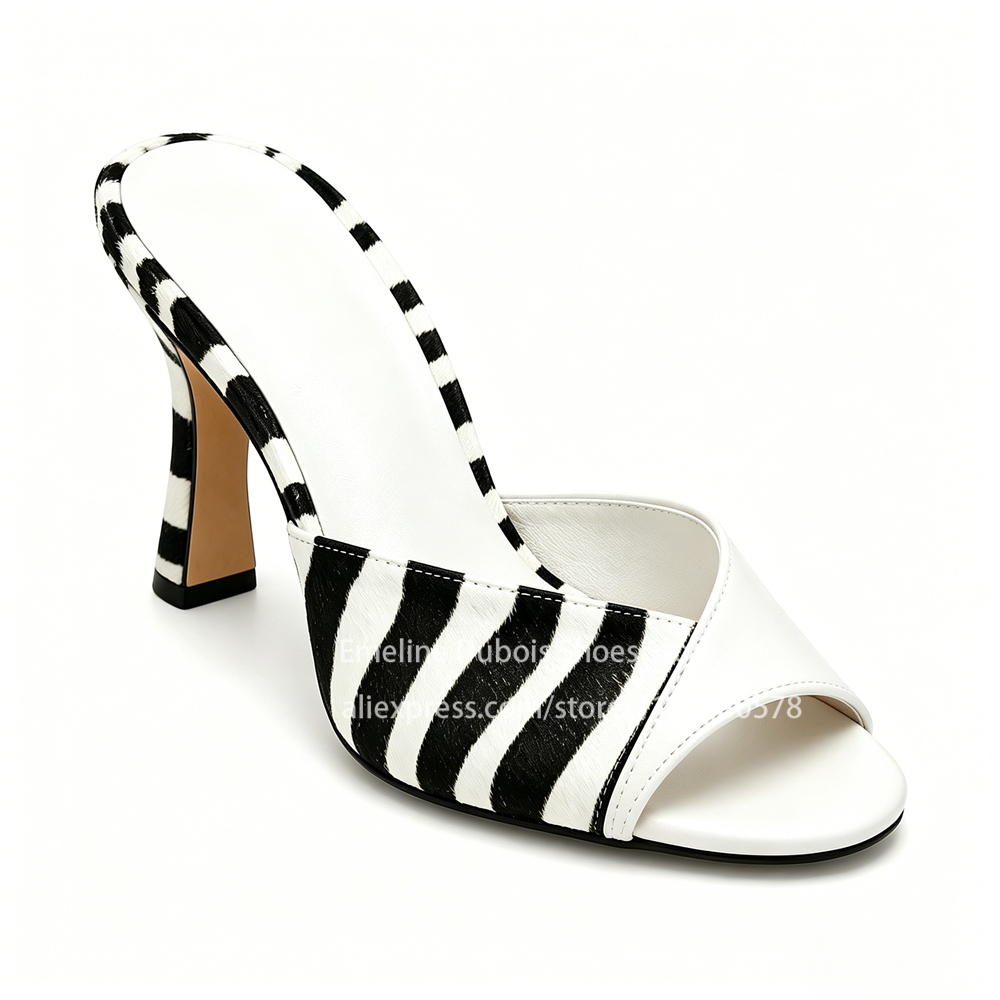 Zebra Print Peep Toe Mid Heel  – Kitten Heel Women Bewertung und Preis
