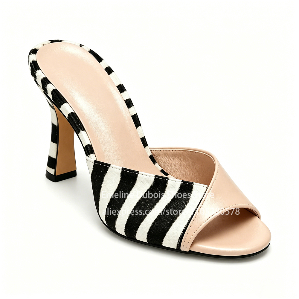 Zebra Print Peep Toe Mid Heel  – Kitten Heel Women Bewertung und Preis
