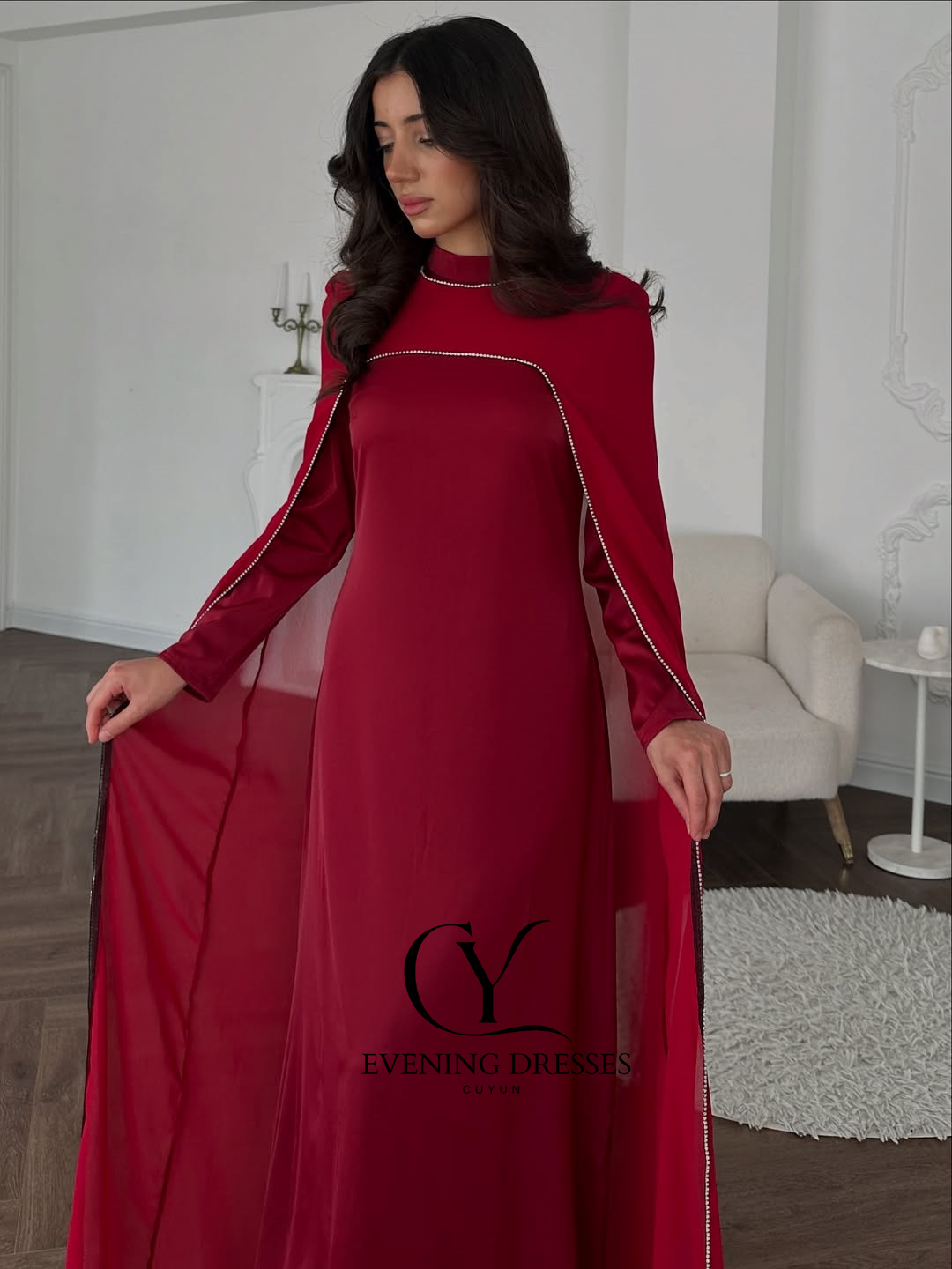 CUYUN Red Saudi Women Evening  – Women Formal Wear Dubai Bewertung und Preis