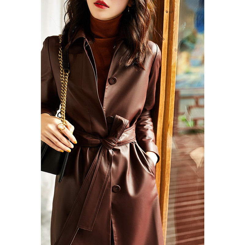 Women's Large Size Leather Coa – Trench Coat Formal Bewertung und Preis