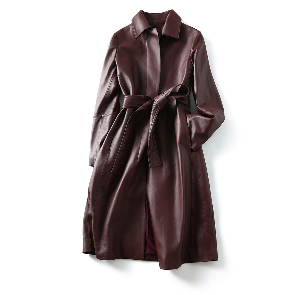 Women's Large Size Leather Coa – Trench Coat Formal Bewertung und Preis