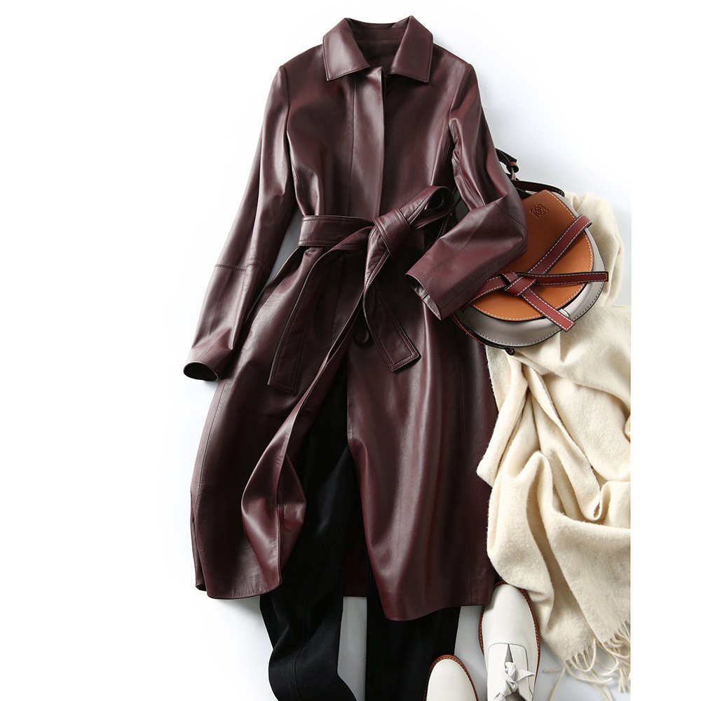 Women's Large Size Leather Coa – Trench Coat Formal Bewertung und Preis