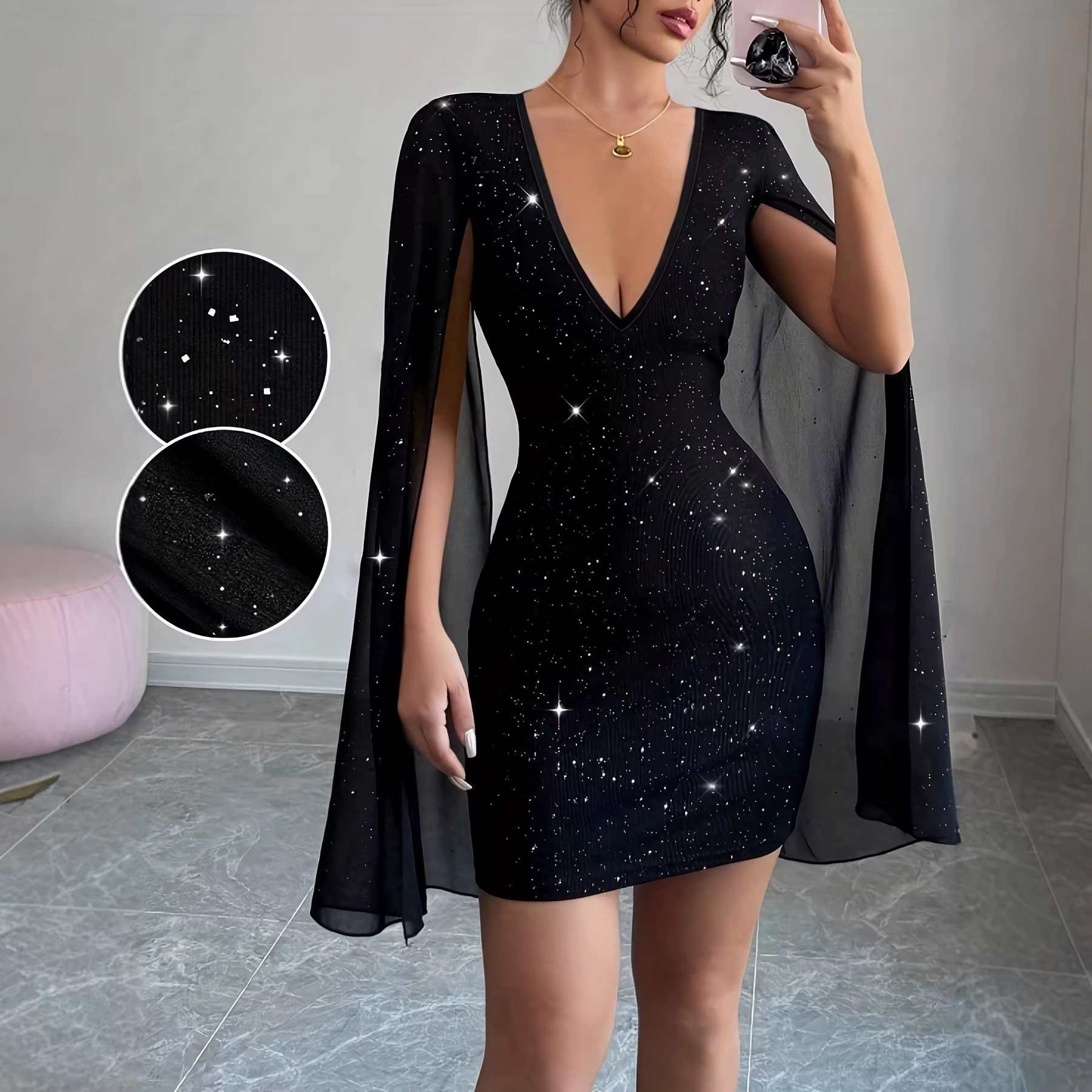 V Neck Bodycon Midi Dress Eleg – Women Formal Wear Dress Bewertung und Preis