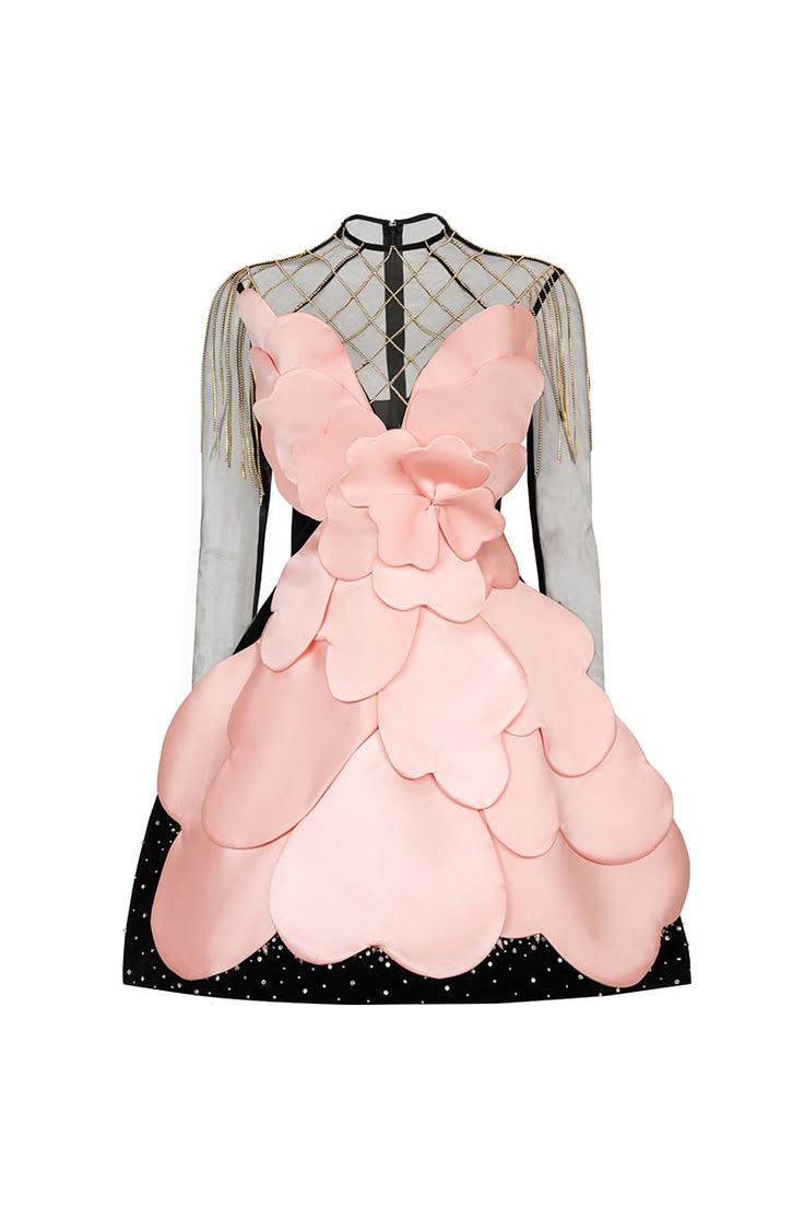 Gothic Black Pink Floral Mini  – Women Formal Wear Dress Bewertung und Preis
