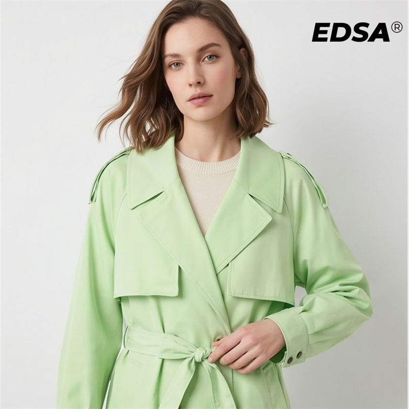 EDSA Women Green Trench Style  – Trench Coat Formal Bewertung und Preis