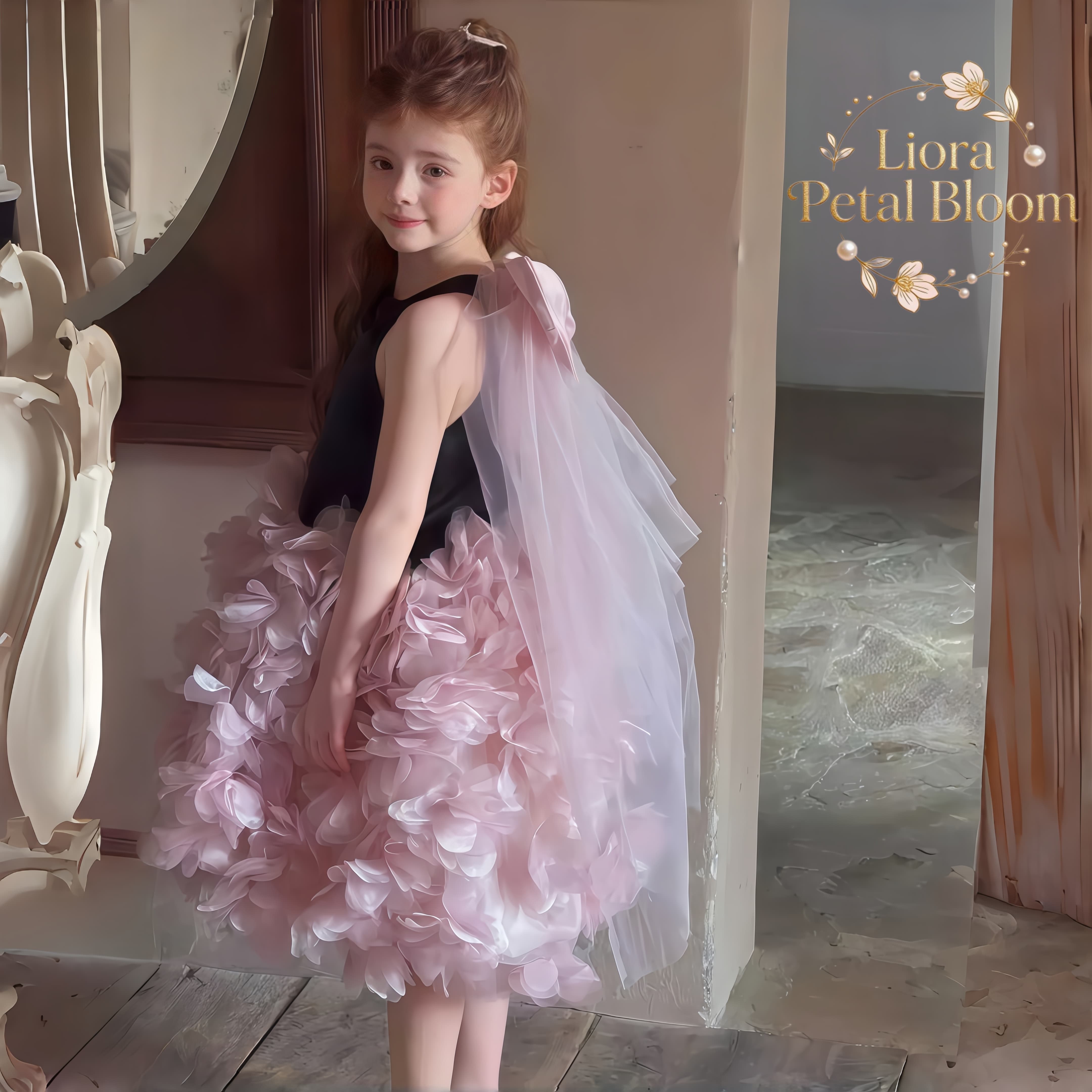 Girls' Black Floral Tulle Dres – Formal Attire Woman Bewertung und Preis
