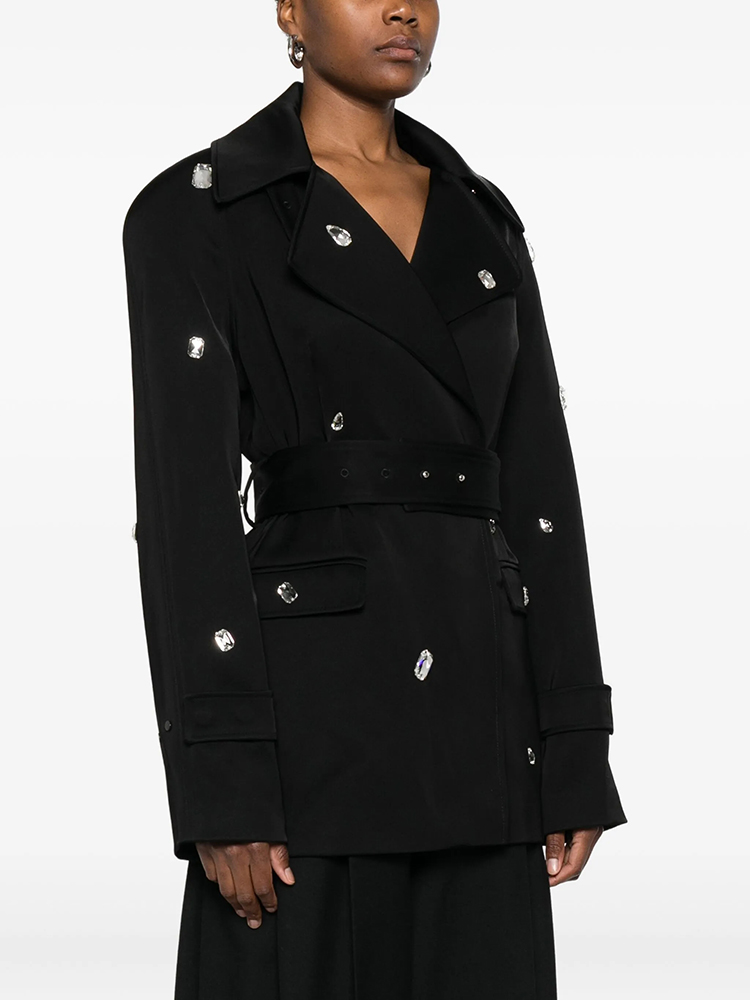 Black Double-Breasted Trench C – Trench Coat Formal Bewertung und Preis