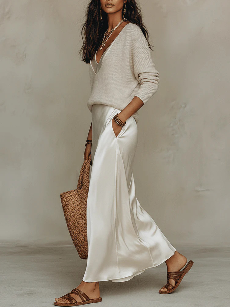 Chic Women's Satin Maxi Dress  – Women Formal Wear Dress Bewertung und Preis