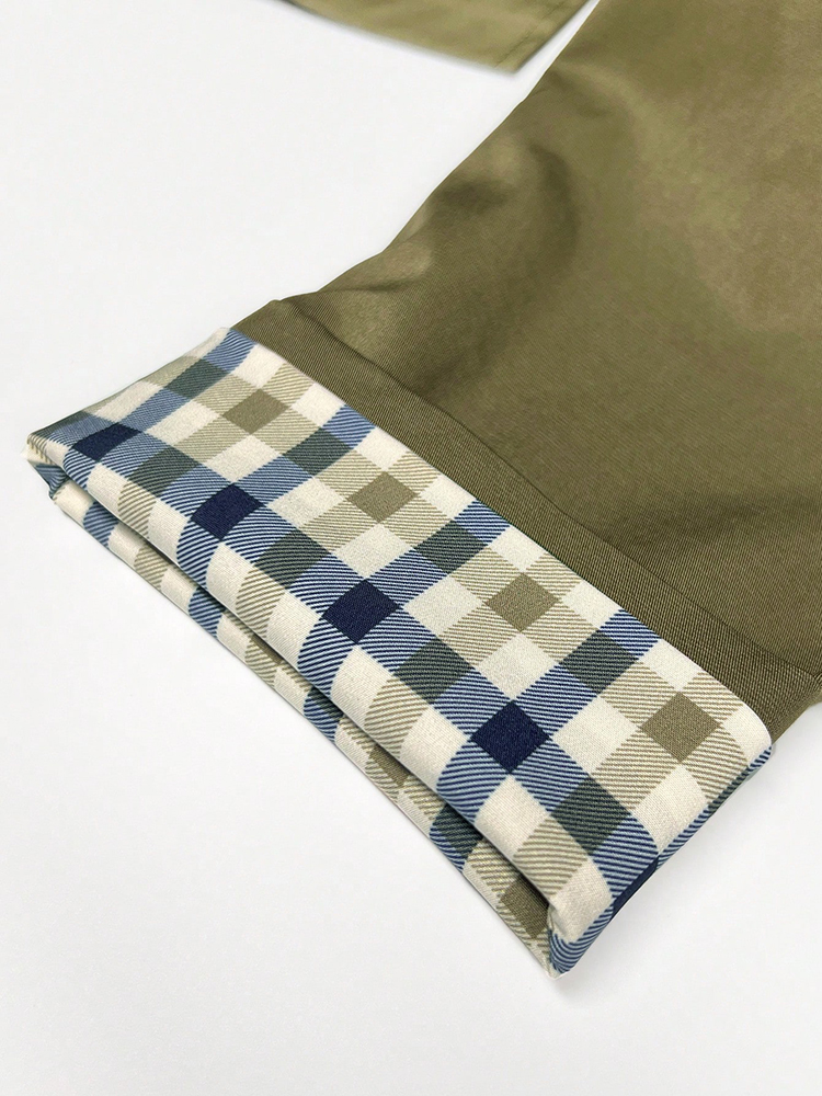 New In Plaid Lining Solid Tren – Trench Coat Formal Bewertung und Preis