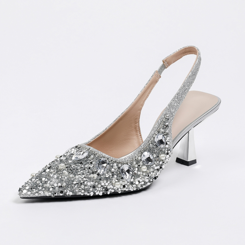 Crystal Closed Toe Backless Sa – Kitten Heel Women Bewertung und Preis