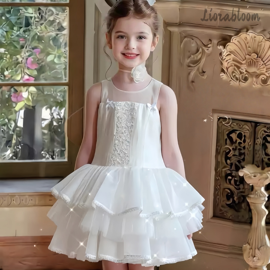 Girls' White Embroidered Forma – Formal Attire Woman Bewertung und Preis