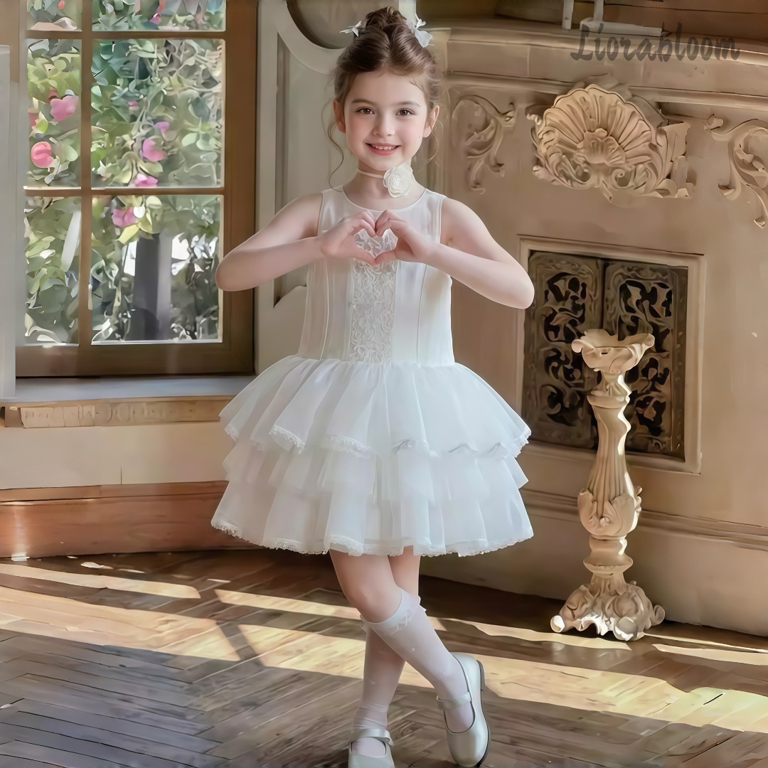 Girls' White Embroidered Forma – Formal Attire Woman Bewertung und Preis