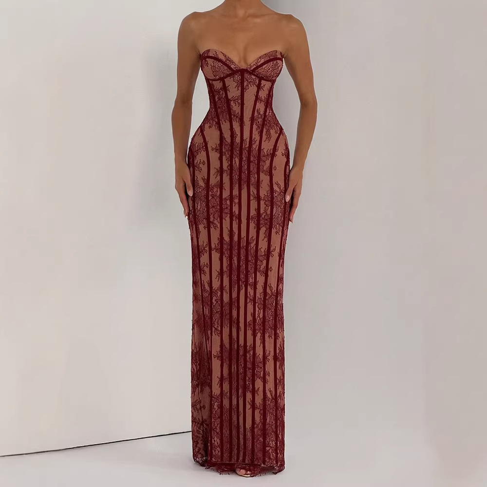 Strapless Bodycon Maxi Dress f – Women Formal Wear Dress Bewertung und Preis