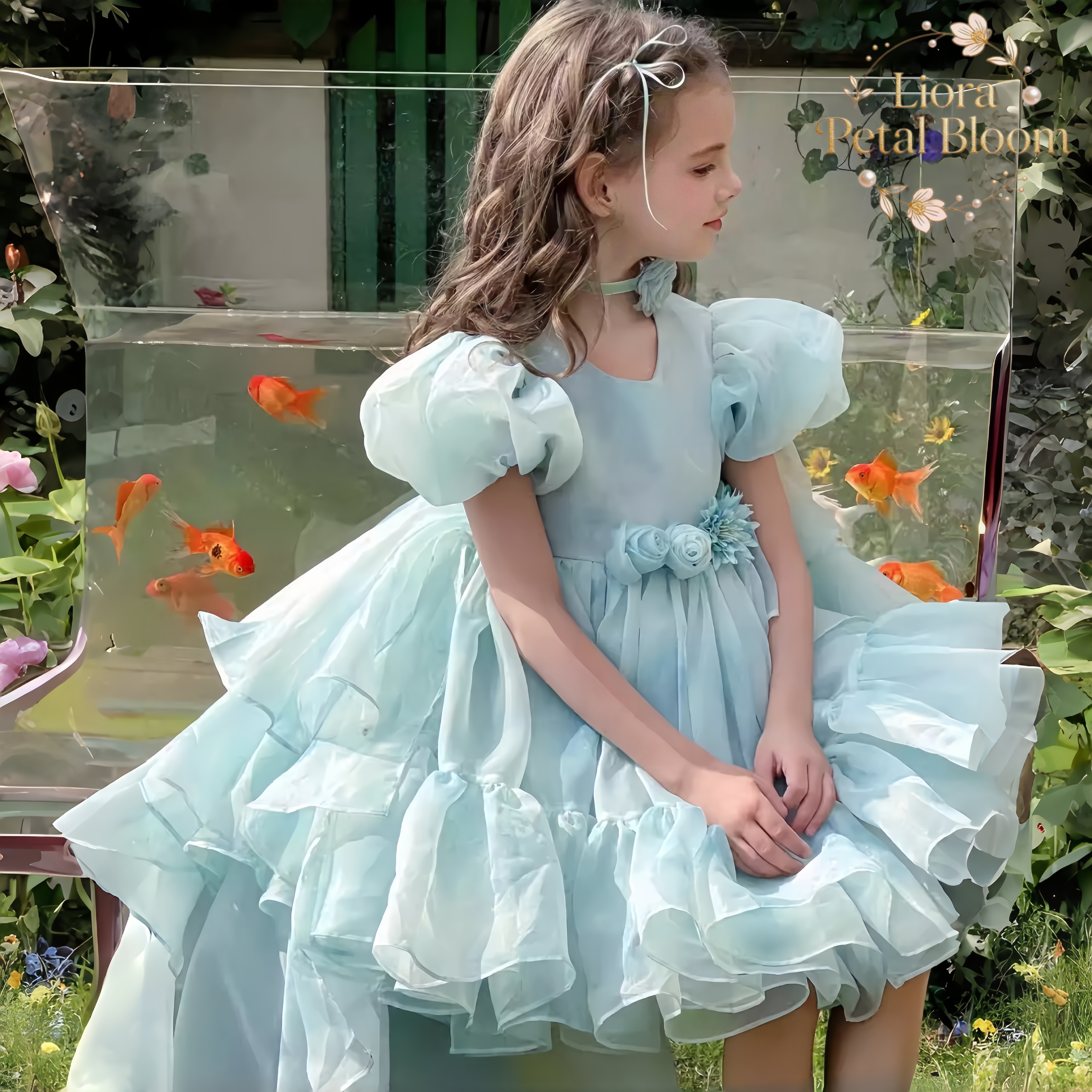 Blue Tulle Gown  Girls' Bow Pa – Women Formal Wear Dress Bewertung und Preis
