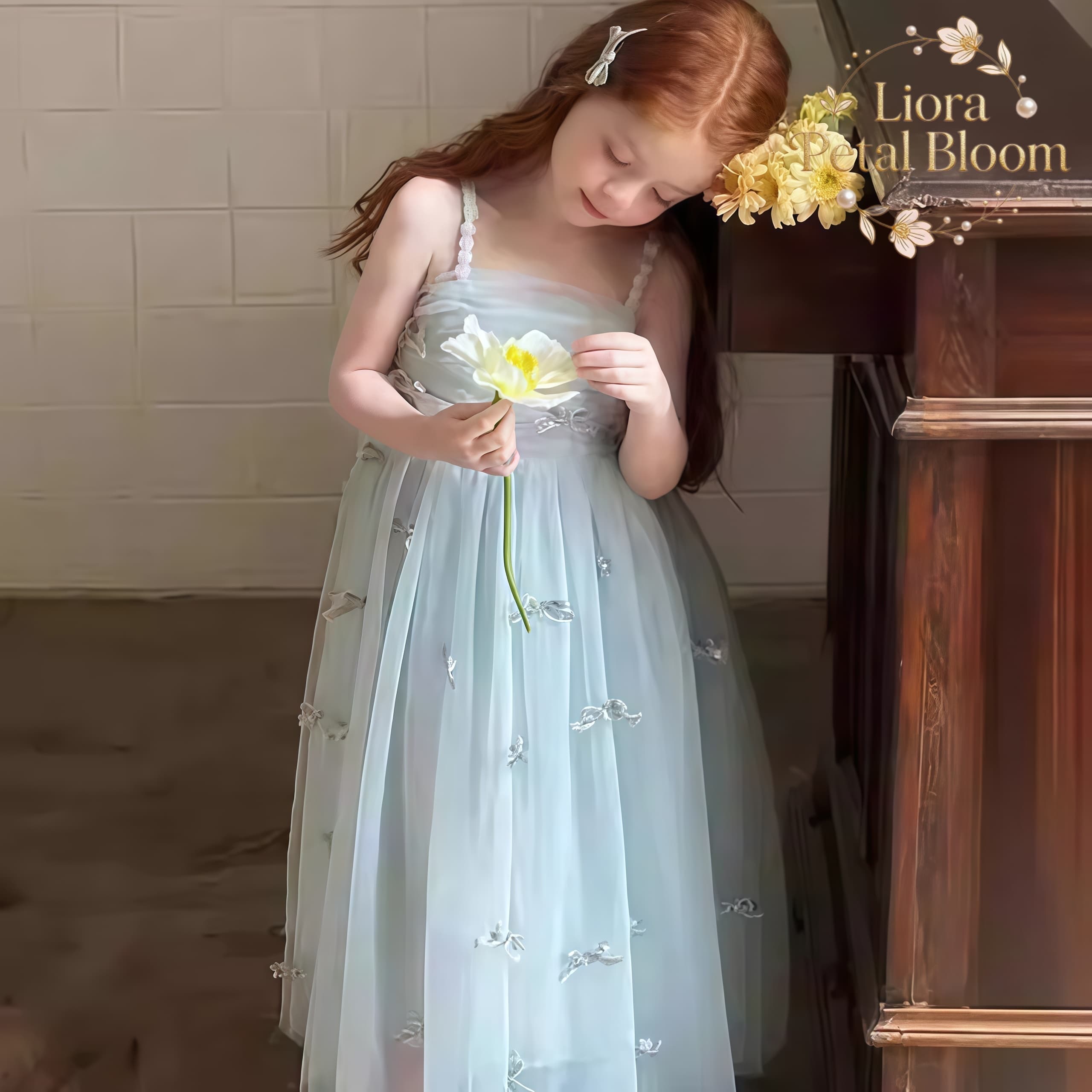 Girls' Blue Bow-Accent Dress G – Formal Attire Woman Bewertung und Preis